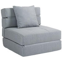 SCHLAFSESSEL 70/70/61 cm in Hellgrau mit Bettfunktion und Kissen - Hellgrau, Kunststoff (70/61/70cm) - BEAOK