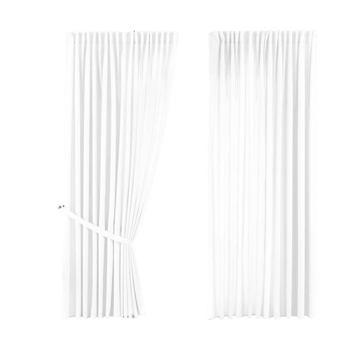 SCHLAUFENGARDINE 2ER SET »Jena« HxB 250x300 cm Weiß - Weiß, Textil (300/250cm) - Gardinenbox