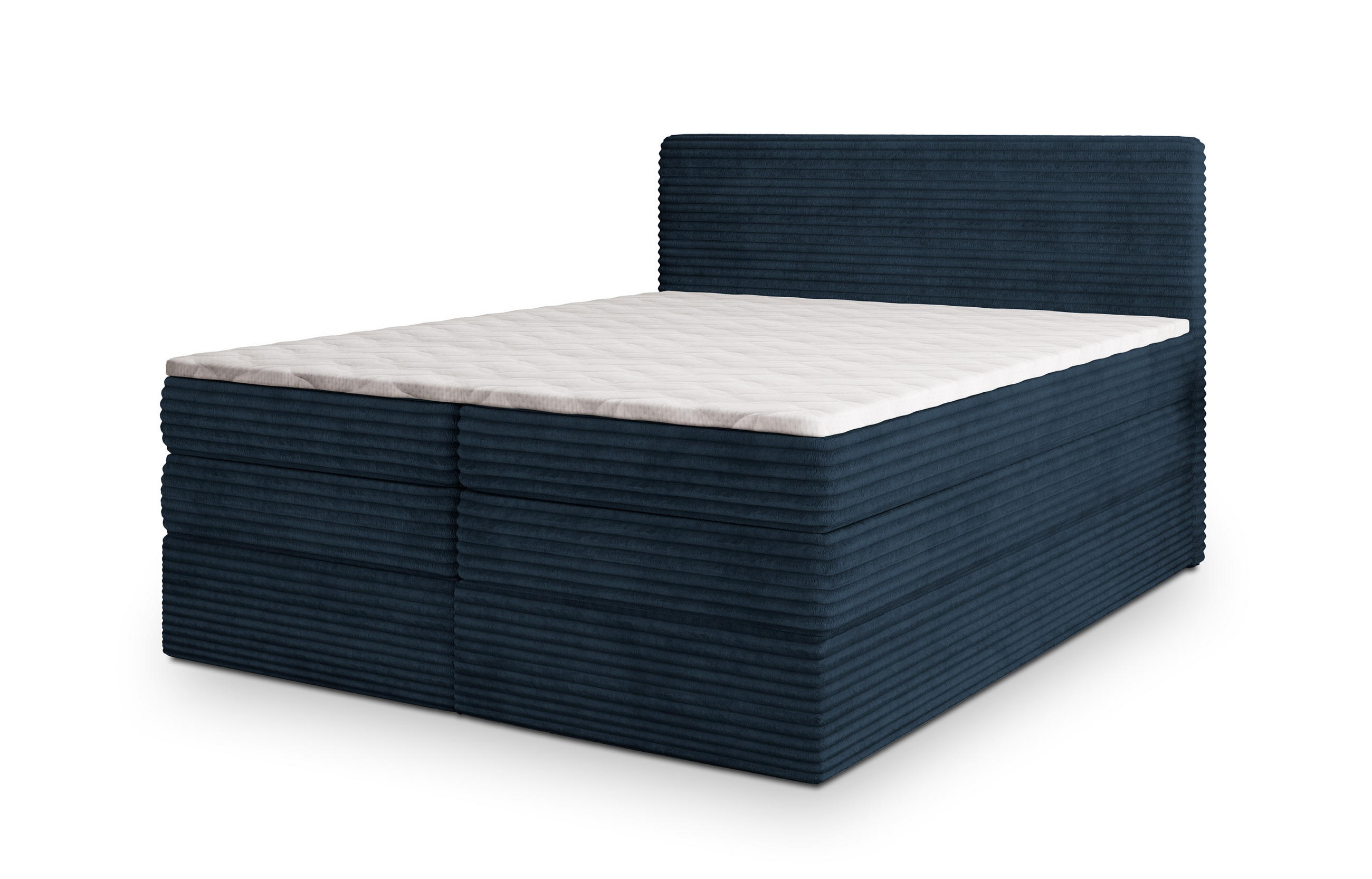 MASSENO POSTEL BOXSPRING LUNERA 140x200 cm, s matrací a úložným prostorem, modrá