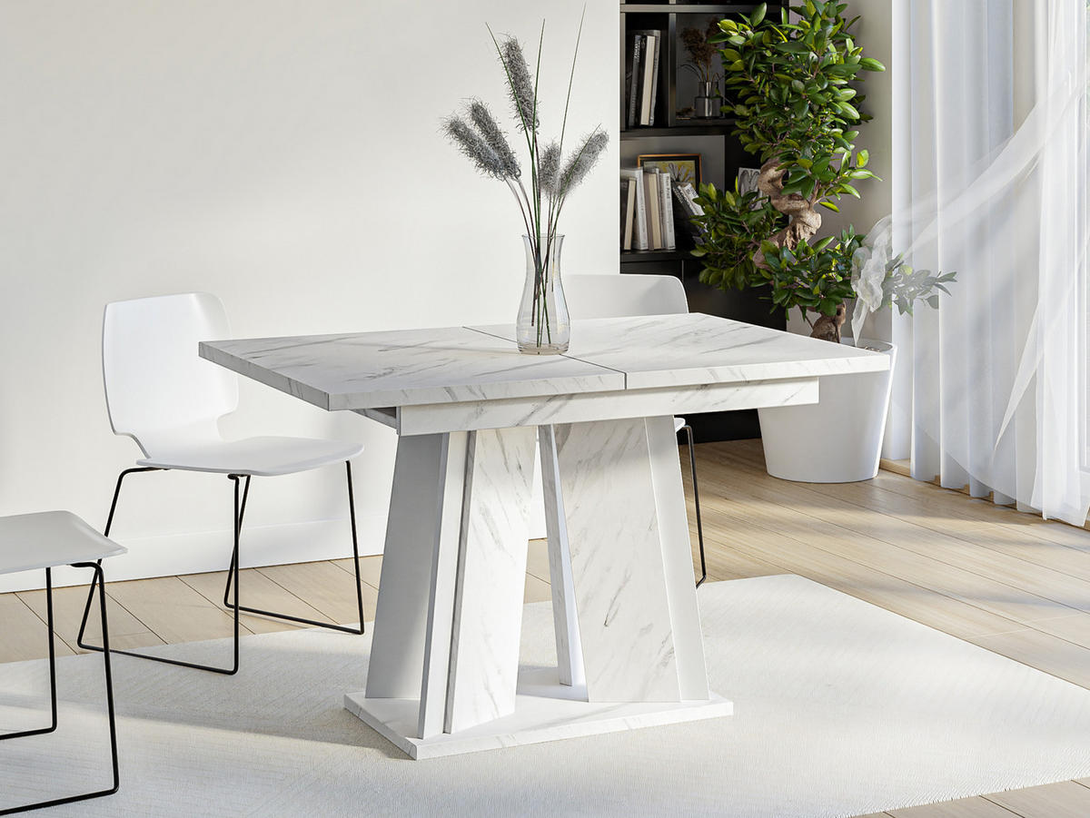 ESSTISCH ausziehbar Doha - Weiß, Holzwerkstoff (80/120/75cm) - MIRJAN24
