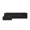 ECKSOFA links Ruby aus strukturiertem Stoff schwarz 4 Sitzplätze - Schwarz, Textil (180/273cm) - Micadoni