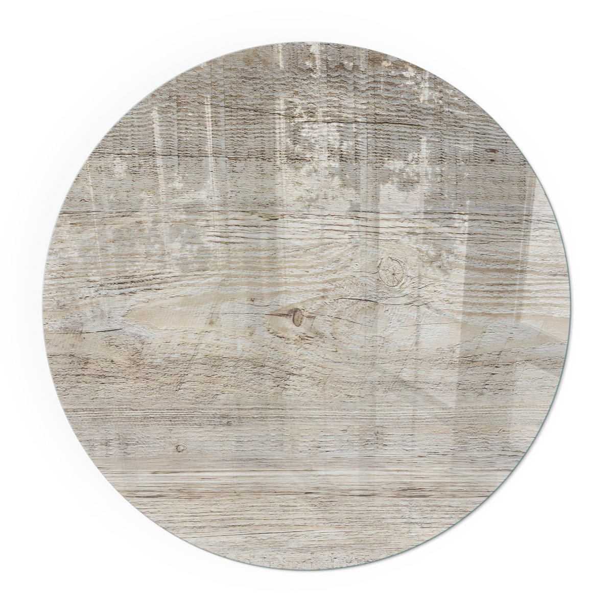 GLASPLATTE für Kamin Ø 50 cm - Beige, Glas (50/50/0.4cm) - TULUP