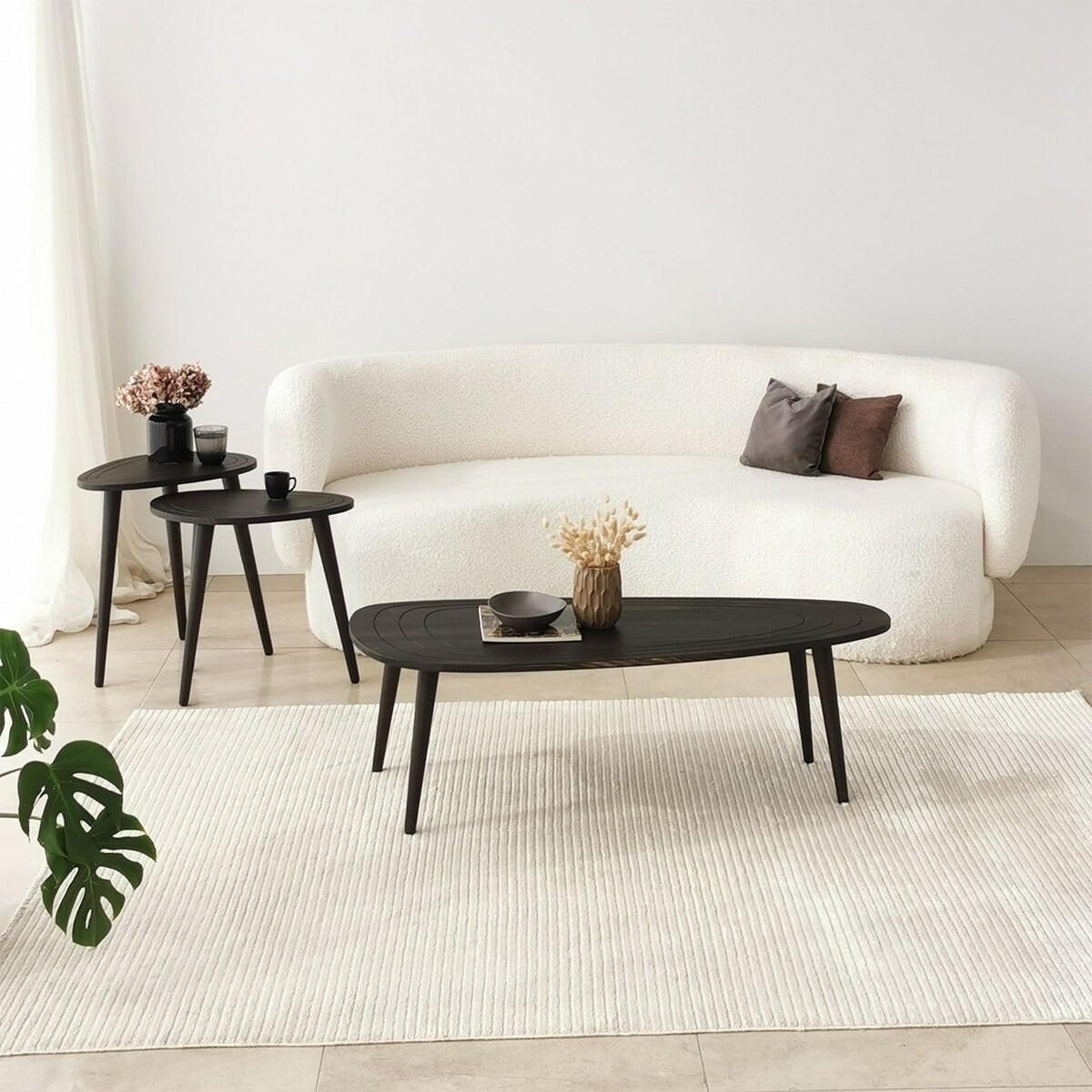 COUCHTISCH mit abgerundeten Kanten 115/50/38 cm - Anthrazit, Holzwerkstoff (136/50/38cm) - Calicosy