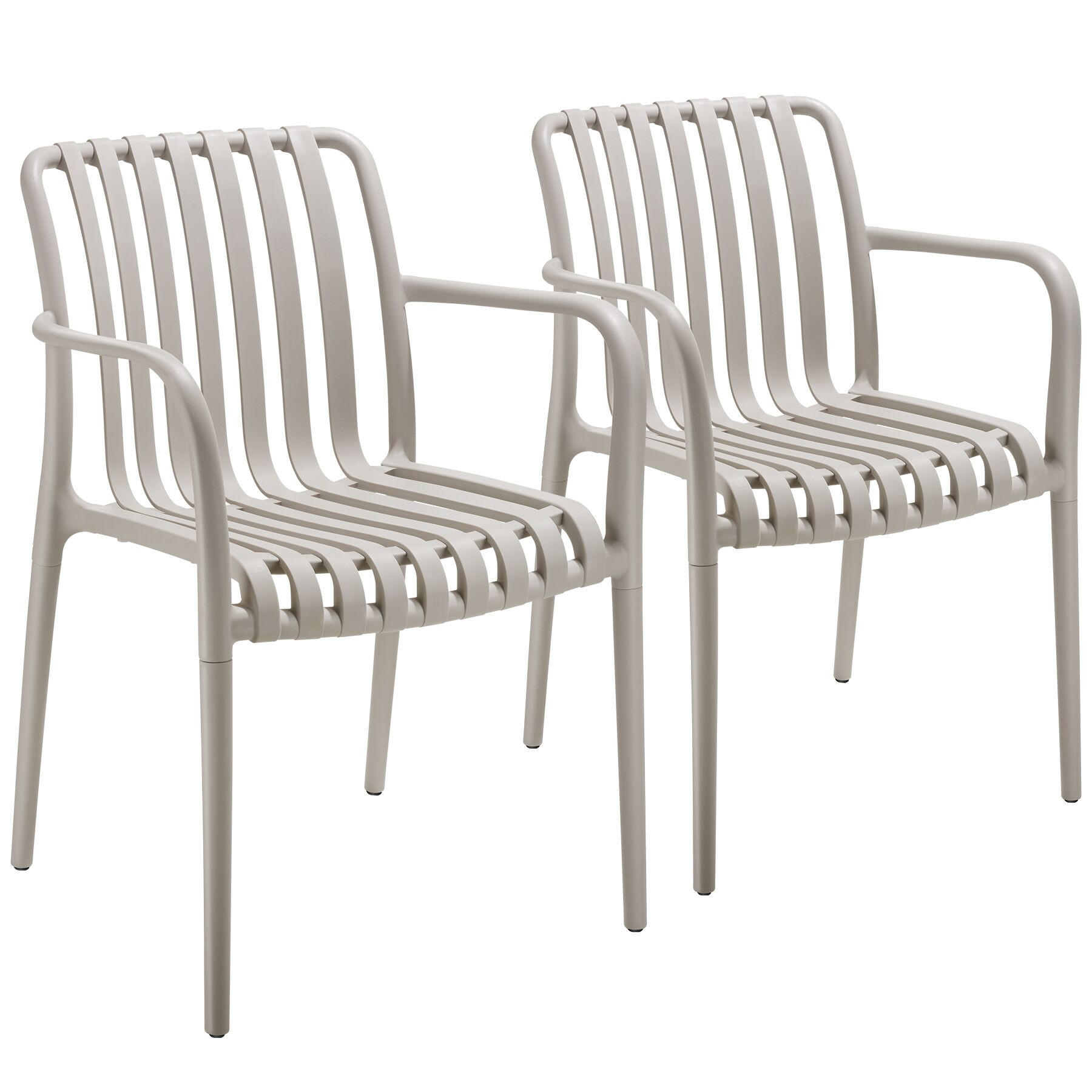 GARTENSTÜHLE Alcudia,54,5 x 58 x 80,5 cm, Belastbarkeit 120 kg,taupe - Taupe, Textil (54.5/80.5/58cm) - tectake