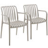 GARTENSTÜHLE Alcudia,54,5 x 58 x 80,5 cm, Belastbarkeit 120 kg,taupe - Taupe, Textil (54.5/80.5/58cm) - tectake