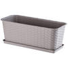 BALKONKASTEN mit Untersetzer 40 cm, Beige - Beige, Kunststoff (17/40cm) - KADAX
