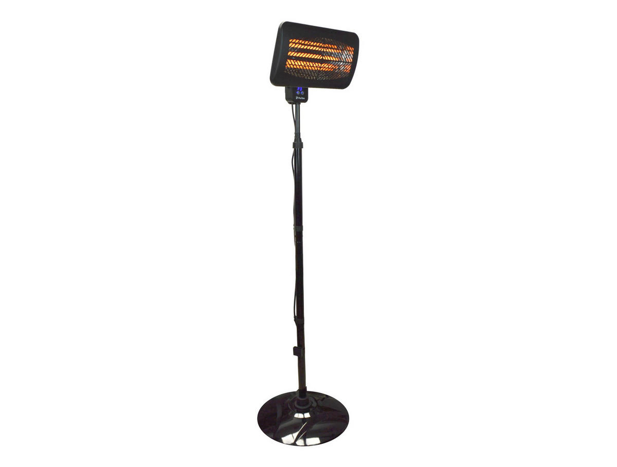 HALOGEN-HEIZUNG auf Standfuß Schwarz outdoortauglich und höhenverstellbar 2000 W - Schwarz, Kunststoff/Metall (51/210/51cm) - Purline