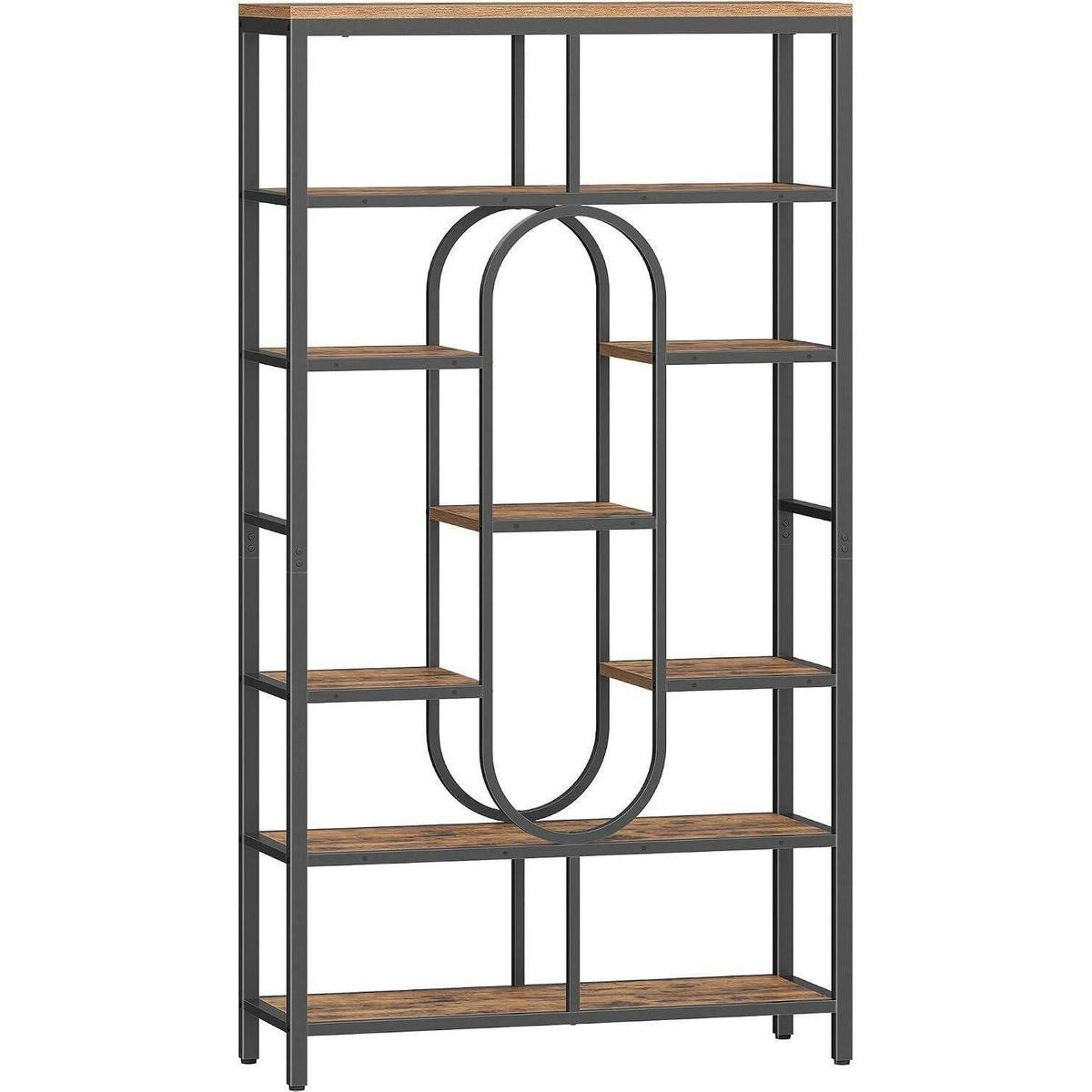 BÜCHERREGAL 7-stöckig Vintage Braun-Schwarz 30 x 100 x 180 cm - Braun, Metall (100/180/30cm)