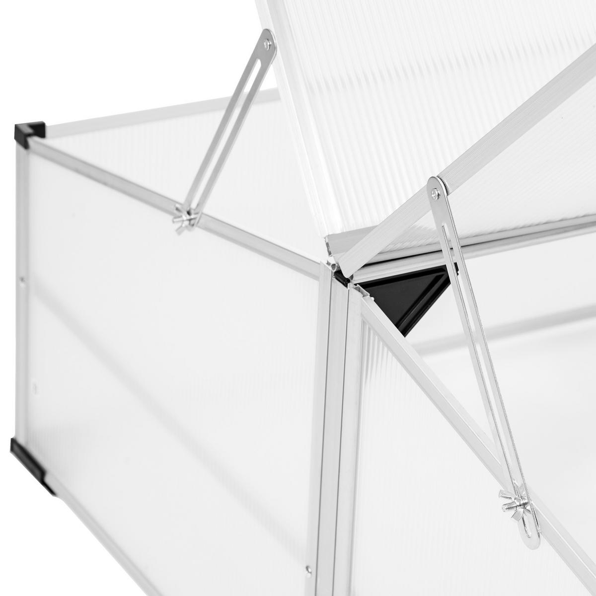 FRÜHBEET doppelt, Aufbau im Stecksystem,transparent - Transparent, Metall (102/31/102cm) - tectake