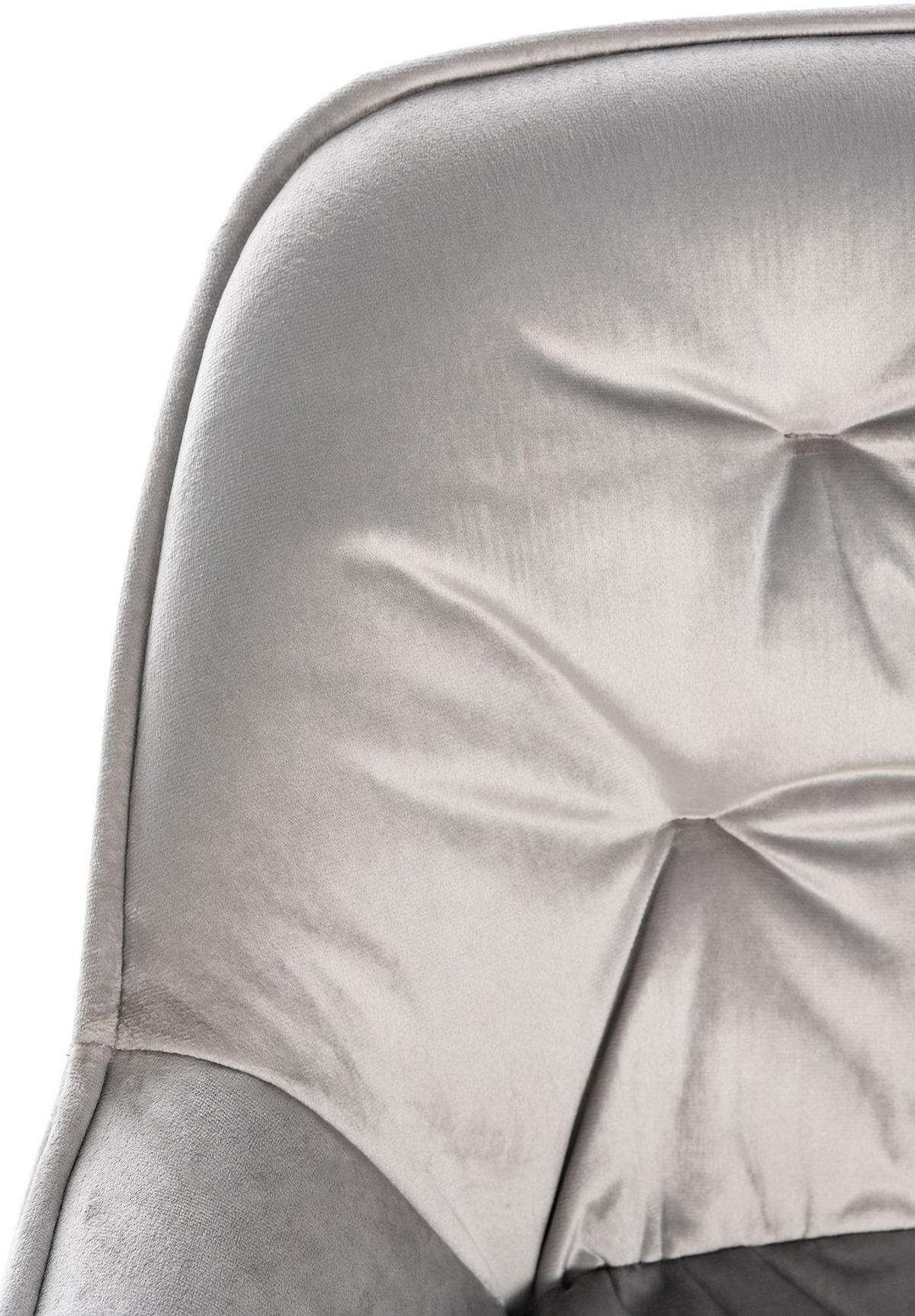 BARHOCKER Samt grau - Schwarz/Grau, Textil/Metall (54/103/57.5cm) - CLP