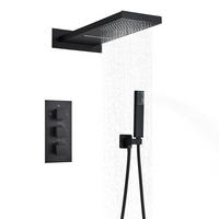 THERMOSTAT Duscharmatur 3-Wege, Schwarz - Schwarz, Metall (52/20/22cm) - Kaket