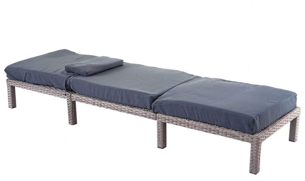 SONNENLIEGE Grau, Grau - Grau, Kunststoff (60/71/198cm) - MCW