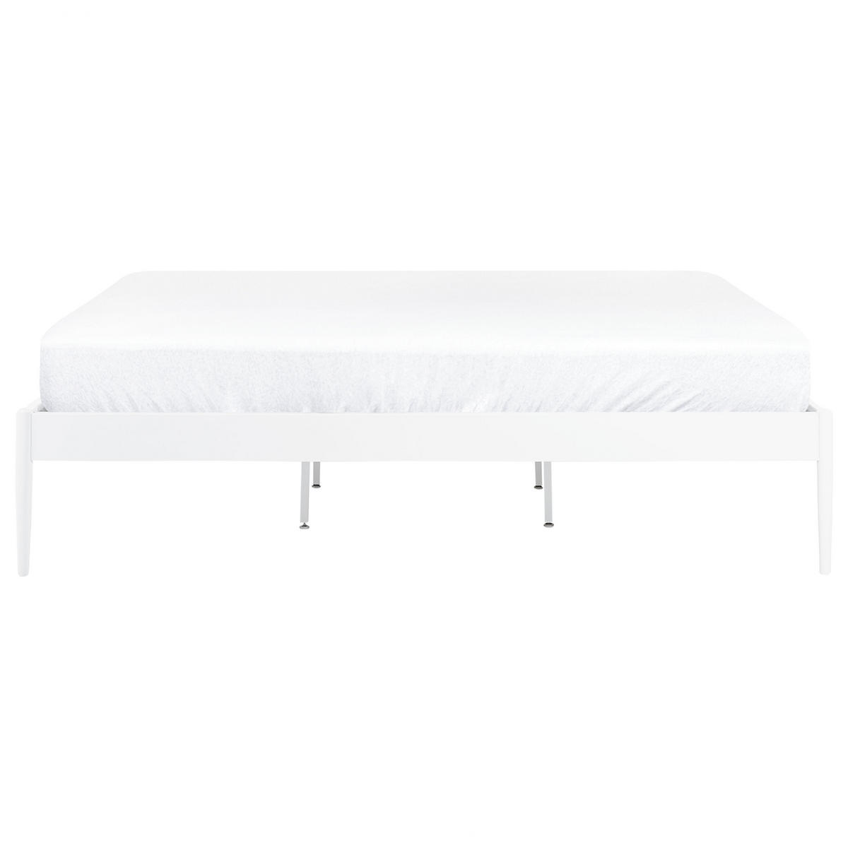 BETT mit Lattenrost 180x200 cm Weiß Vaurs - Weiß, Metall (180/200cm) - Beliani