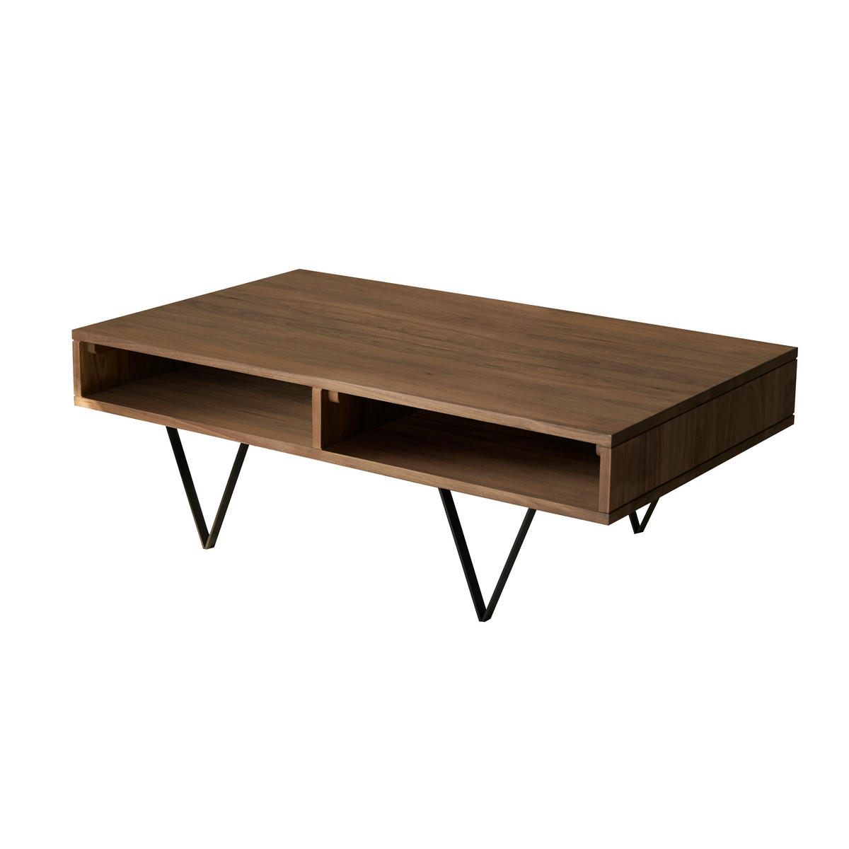 COUCHTISCH Metric Dunkelbraun aus Walnuss - Dunkelbraun, Holz (70/115/40cm) - Tikamoon