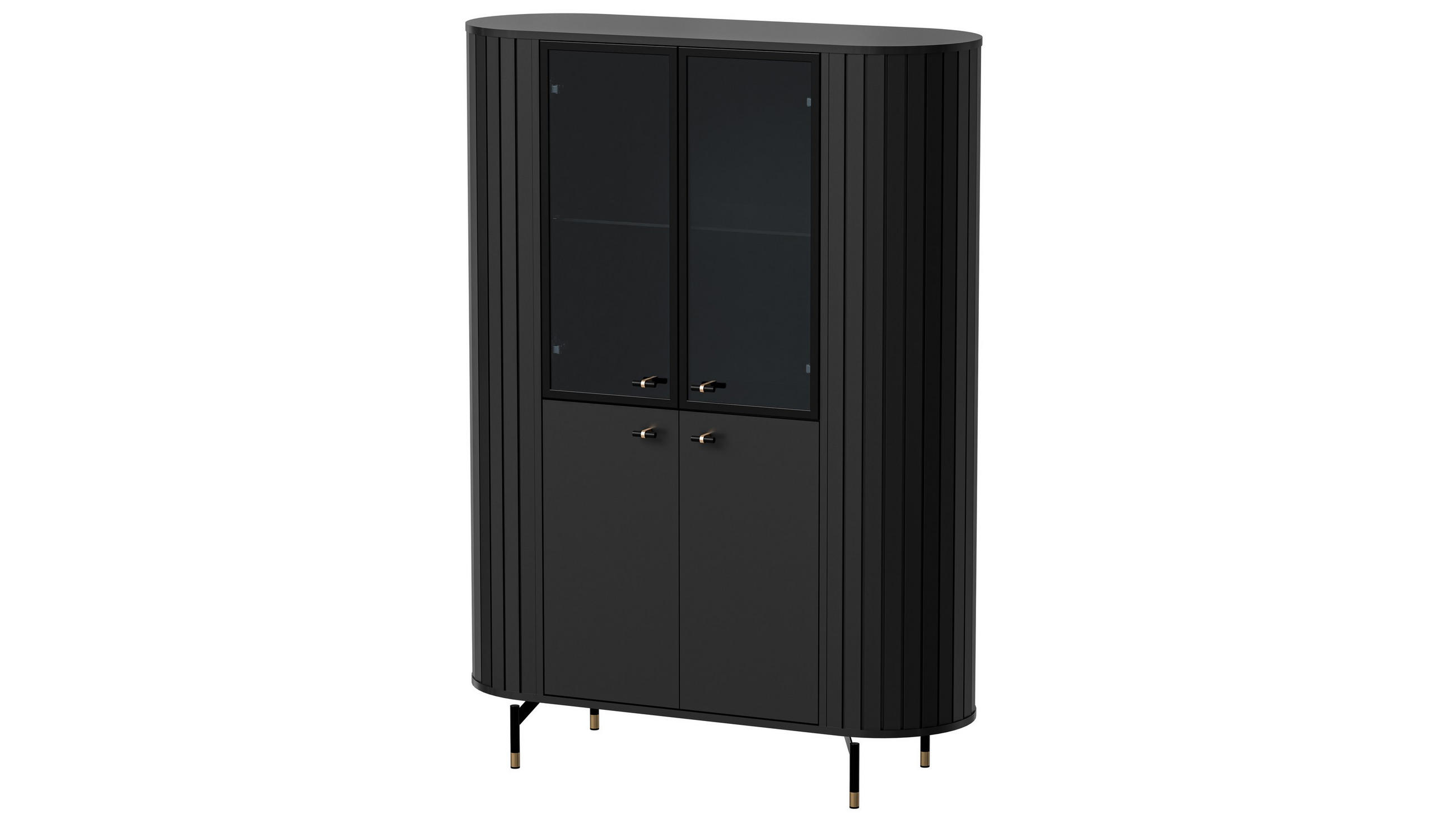 MASSENO VITRÍNA THIRA 112,3/155/40 cm Černá