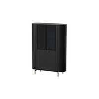 VITRINE THIRA 155/112,3 cm in Schwarz - Schwarz, Holzwerkstoff (112.3/155/40cm) - MASSENO