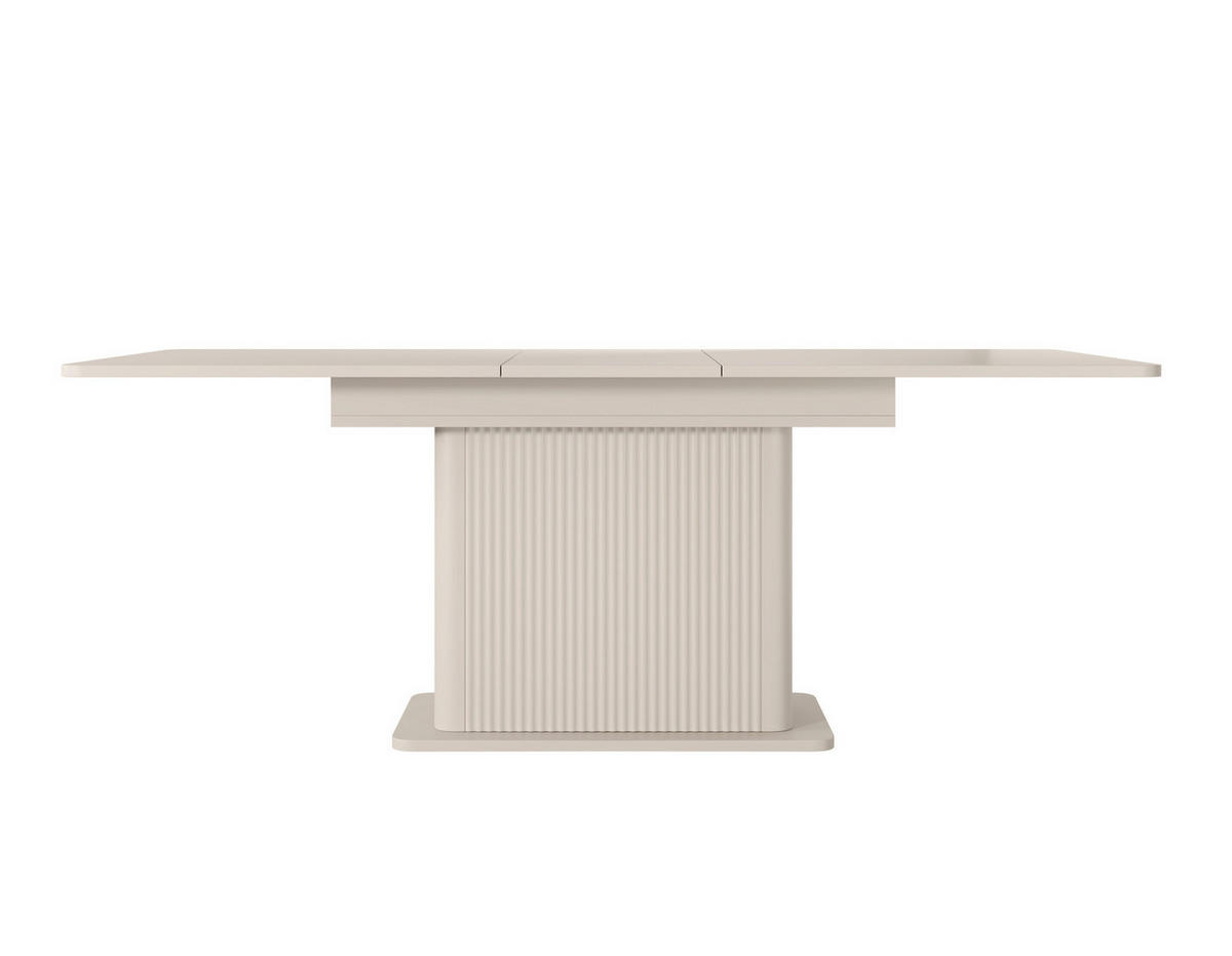 ESSTISCH Flore Beige ausziehbar 160-200 cm - Riffel-Optik - Beige, Holz/Holzwerkstoff (90/200/75cm) - Ravio