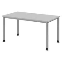 SCHREIBTISCH Serie-H 80/140/74 cm in Grau/Silberfarben - Silberfarben/Grau, Holzwerkstoff (80/140/74cm) - bümö