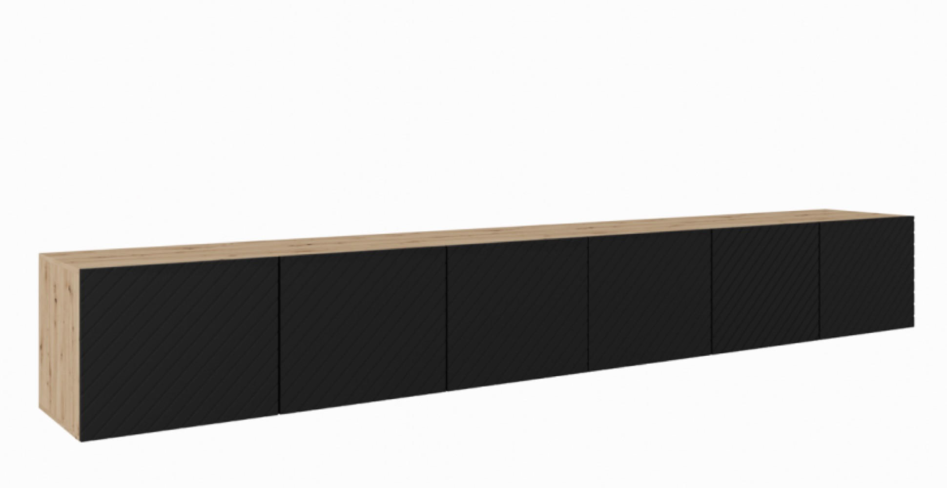TV-LOWBOARD Schwarz NIKOL 300 Fregefronte Geschlossen - Schwarz, Holzwerkstoff (300/41/40cm) - Sepro Meble