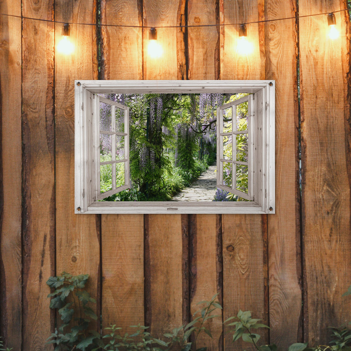 ZAHRADNÍ PLAKÁT Vistárie - Květiny - Pohled - Strom - Jaro 90x60 cm - béžová, plast (90/60/0.2cm) - OnlyWow