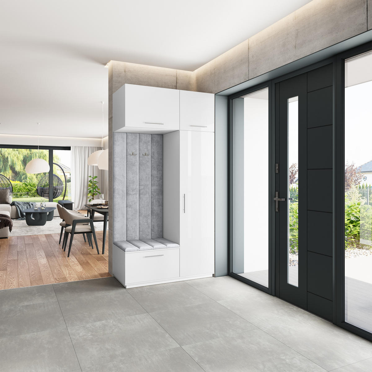 GARDEROBENSCHRANK REMA 120/240/60 cm Modern Weiß - Weiß, Holzwerkstoff (120/240/60cm) - MASSENO