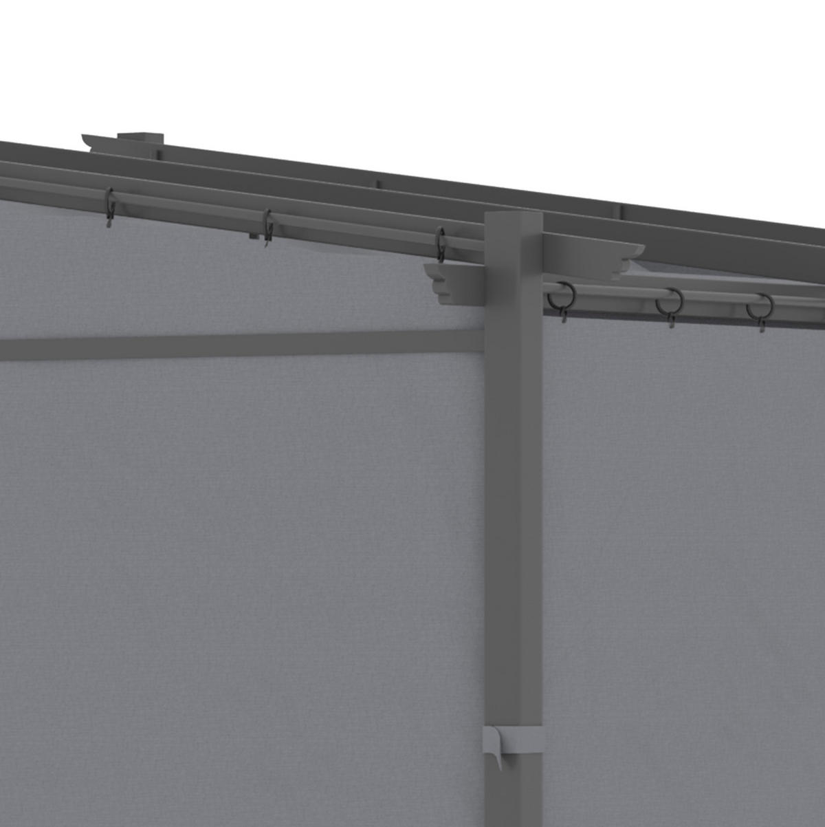 PERGOLA 297/295/195-230 cm s posuvnou stříškou a stabilní ocelovou konstrukcí, Tmavě šedá - tmavě šedá, kov (295/230/297cm) - Redom