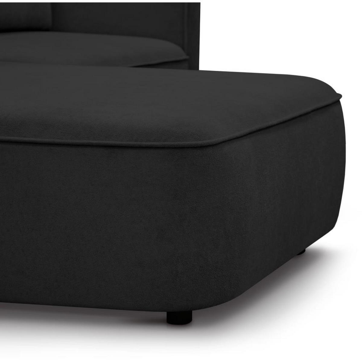 ECKSCHLAFSOFA Carlos schwarz - Schwarz, Kunststoff/Textil (265/170cm) - Beautysofa