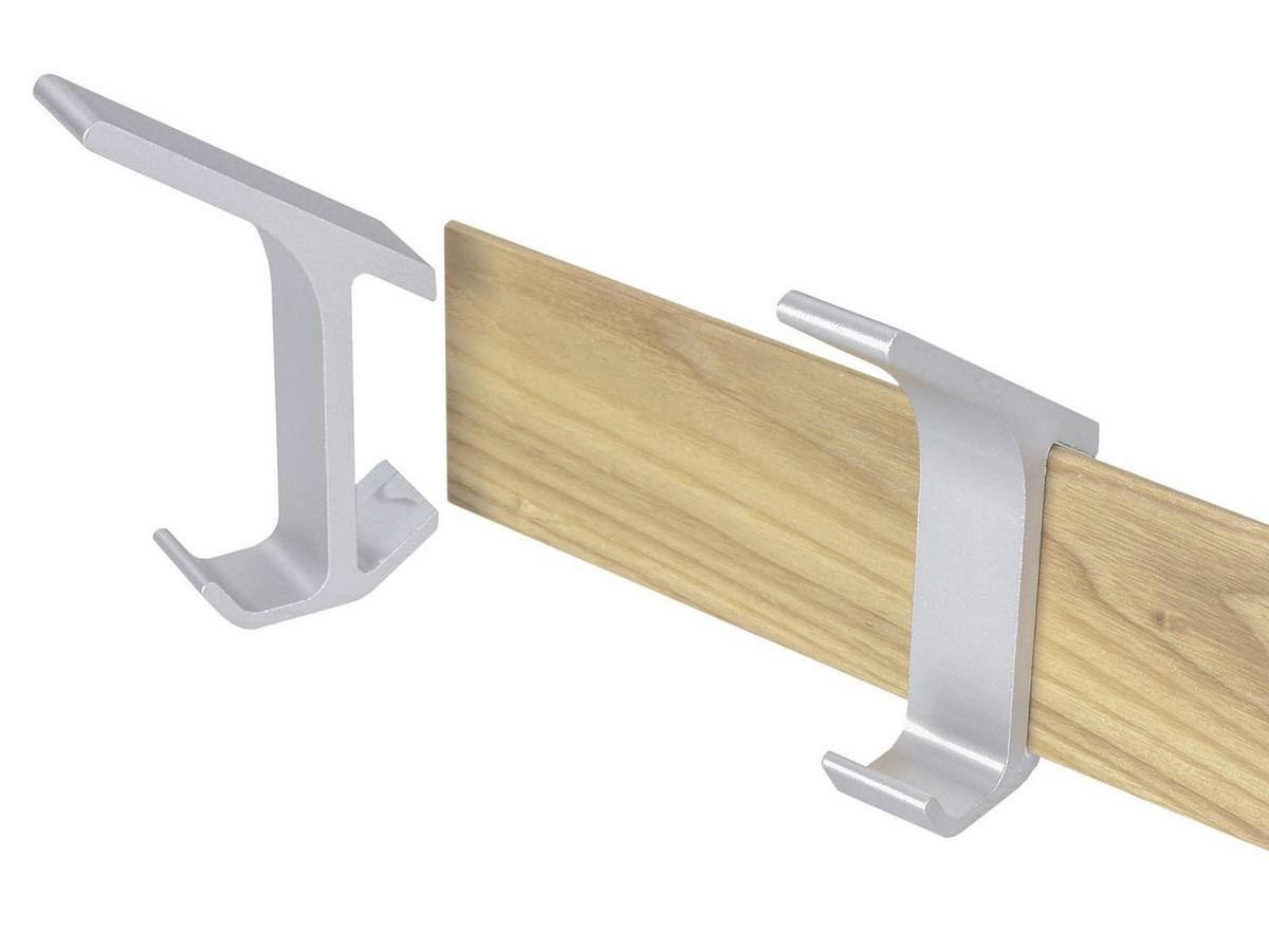 GARDEROBENLEISTE Rin naturfarben 50/10/6 cm mit 5 Haken - Weiß, Holz (6/10/50cm) - Yamazaki