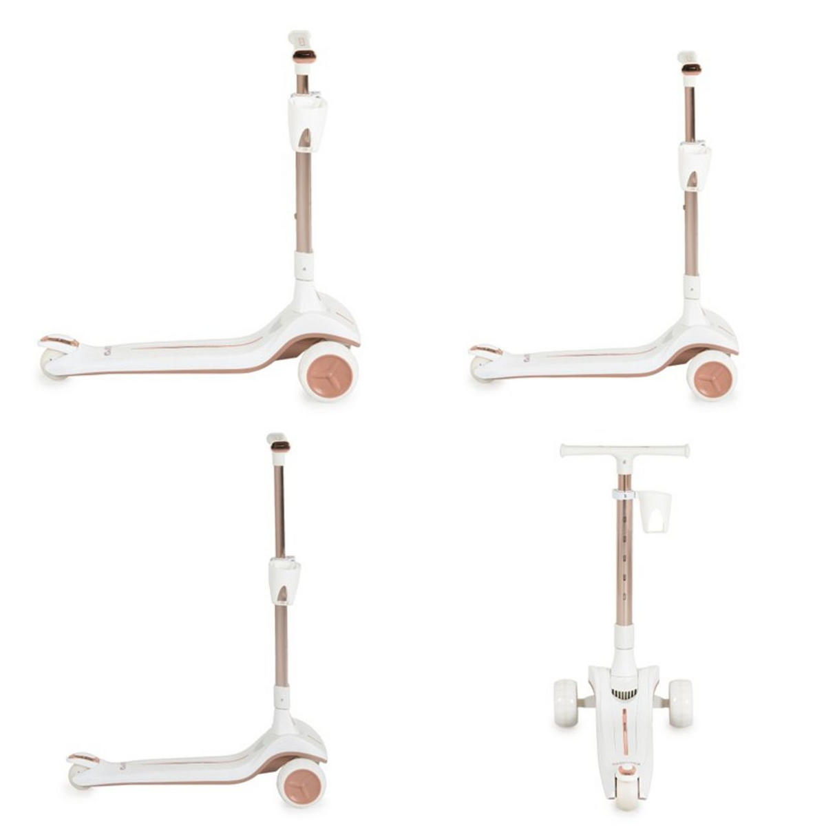 KINDERROLLER Aero klappbar weiß Getränkehalter Hinterradbremse höhenverstellbar - Weiß, Metall (73/36/76cm)