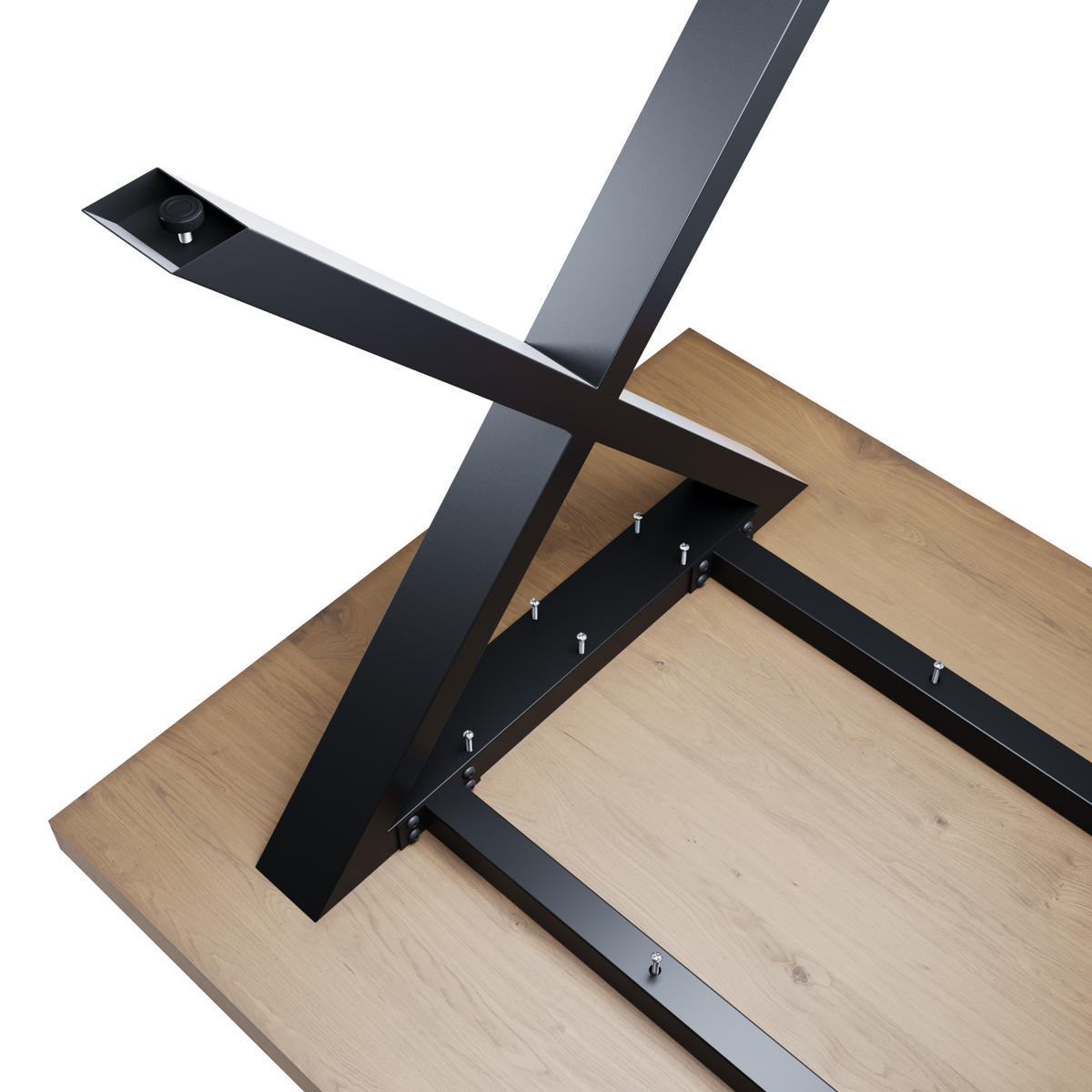 TISCHBEINE Belaga Metall Schwarz 170/70/72 cm - Schwarz, Metall (70/72/170cm) - Metalo Pro
