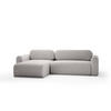 ECKSOFA mit Schlaffunktion Thekla, Hellgrau - Hellgrau, Textil (286/100cm) - Fedve