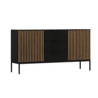 KOMODA Melchior Crna - crna, drvni materijal (150/80/40cm) - Petits-meubles