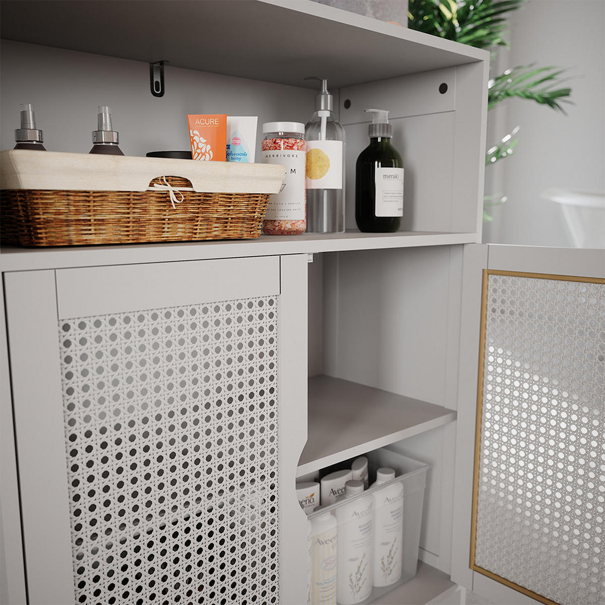 MIDISCHRANK Liora Weiß 60 x 80 cm mit 2 Türen - Weiß, Holzwerkstoff (60/80/29cm) - Vicco