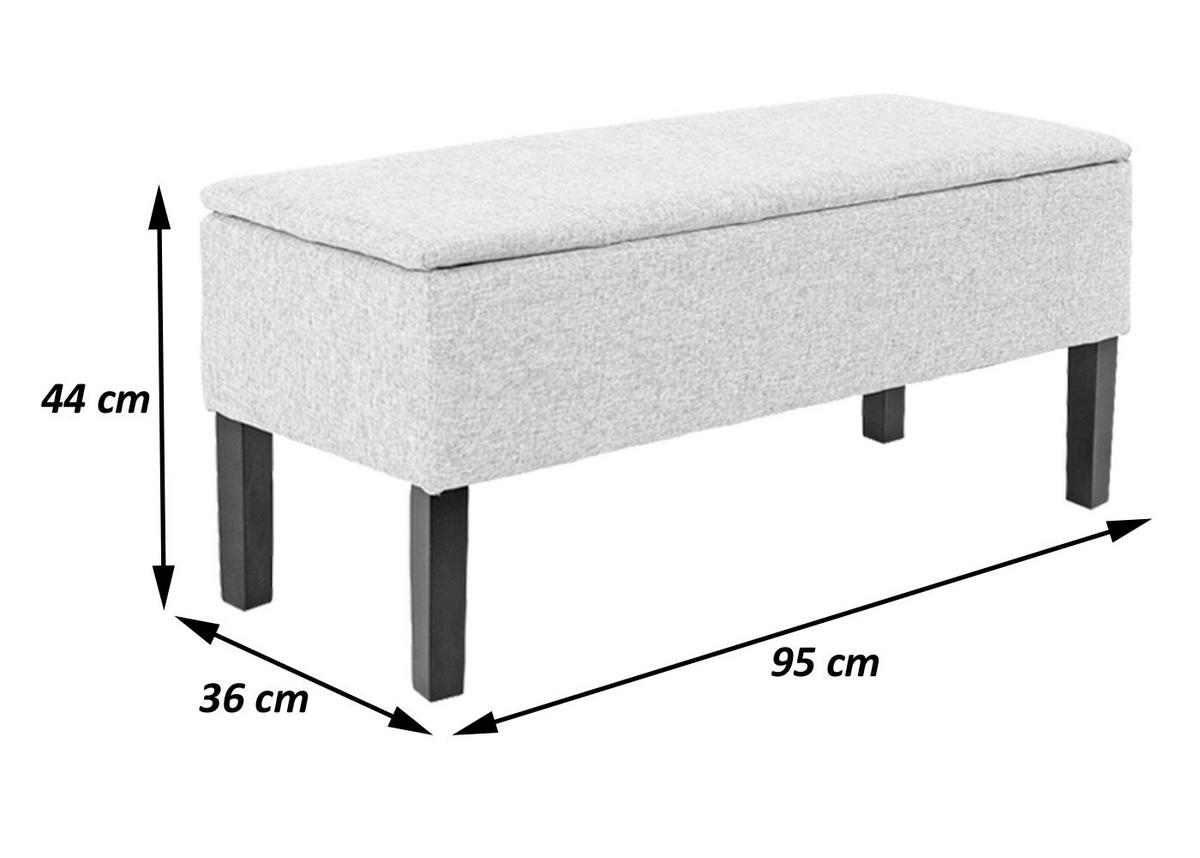 SITZBANK RENENS SCHWARZ Weiß, Schwarz - Schwarz/Weiß, Textil (36/44/95cm) - Jamb