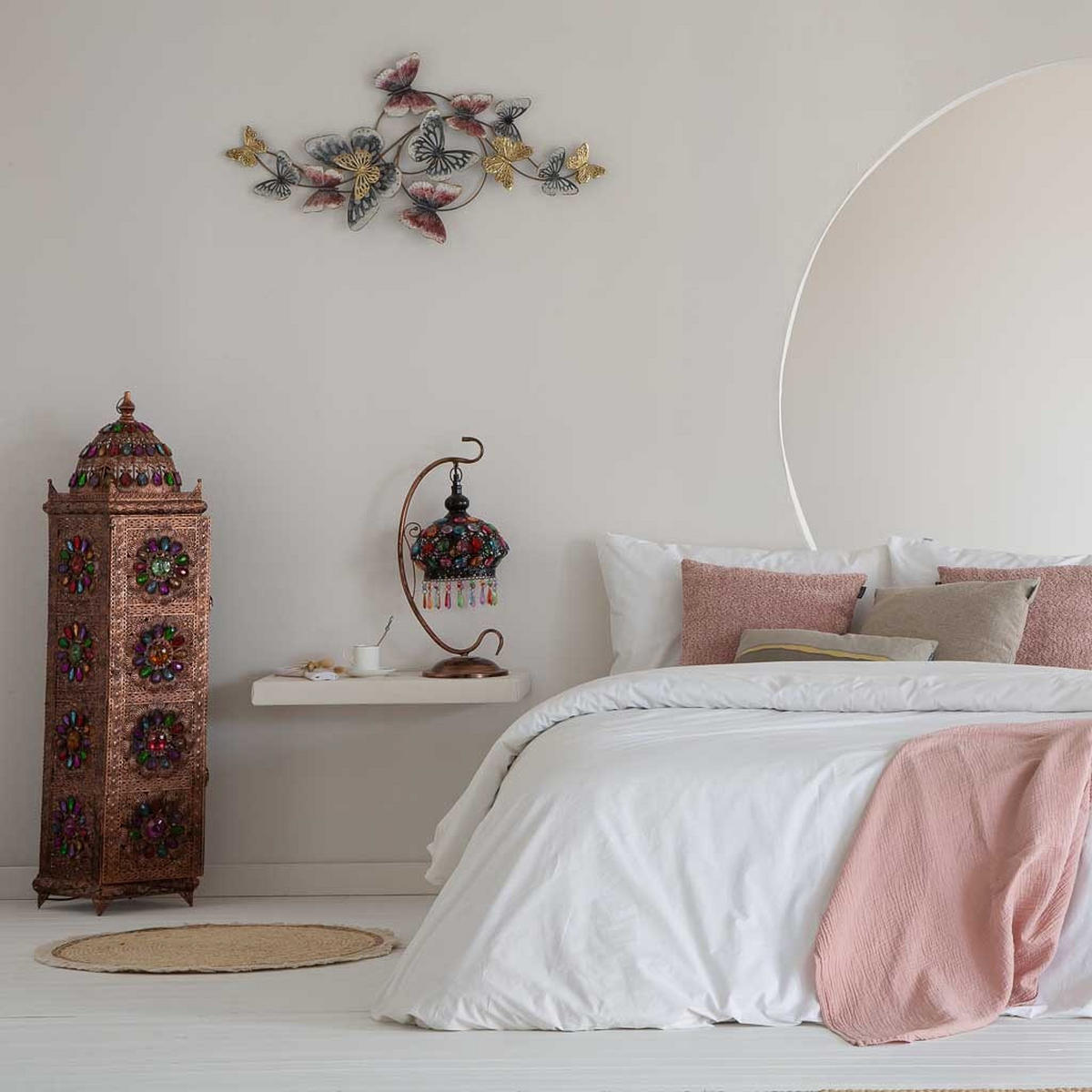 LAMPE aus Metall und Glas, 27x22x55cm - Multicolor, Metall (22/27/55cm) - Wanderlust