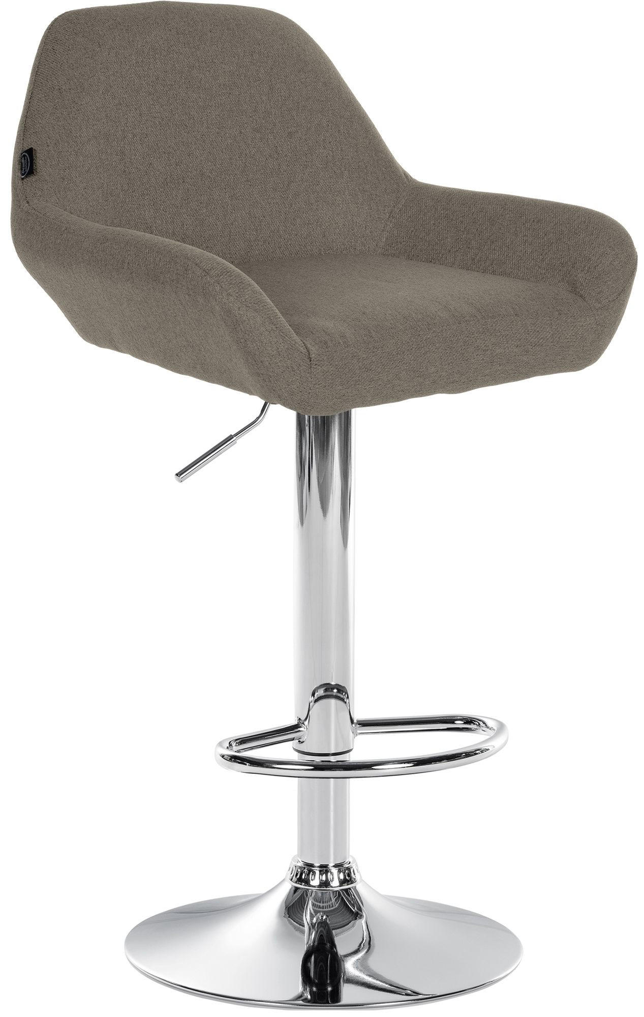 BARHOCKER Stoff Taupe - Taupe/Chromfarben, Textil/Metall (51/89/52cm) - CLP
