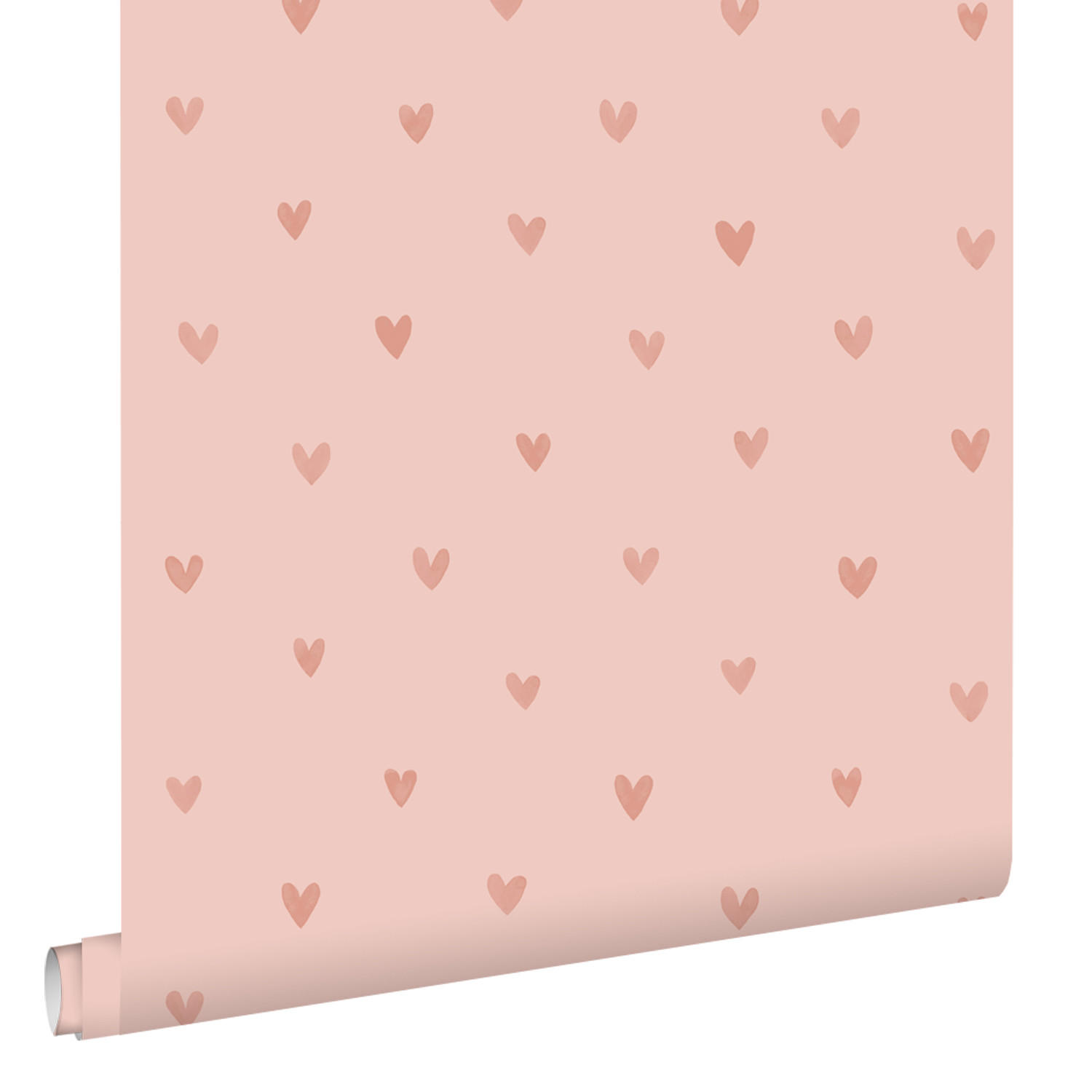 TAPETE Herzchen 53 cm x 10.05 m - Pink, Papier (53/0.1cm) - ESTAhome