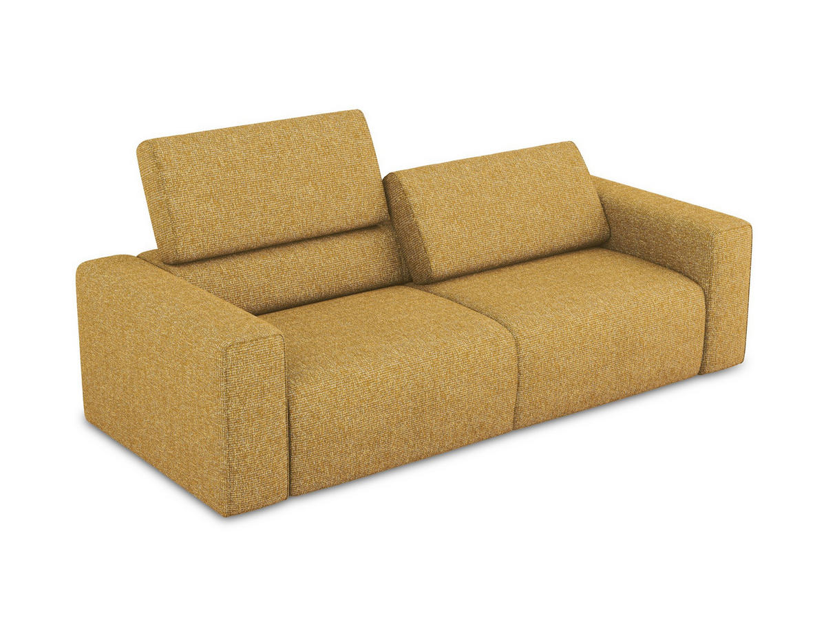 3-SITZER SOFA Strukturstoff Stoff Gelb - Currygelb/Gelb, Kunststoff/Textil (224/80/103cm) - Makamii