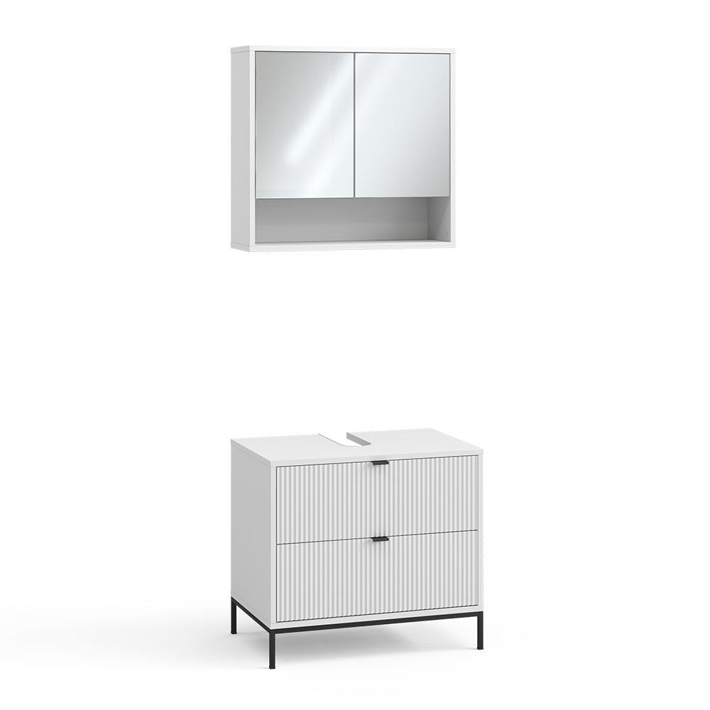 BADMÖBEL-SET Eliza Weiß 2 Teile - Weiß, Holzwerkstoff (70/63/45.1cm) - Vicco