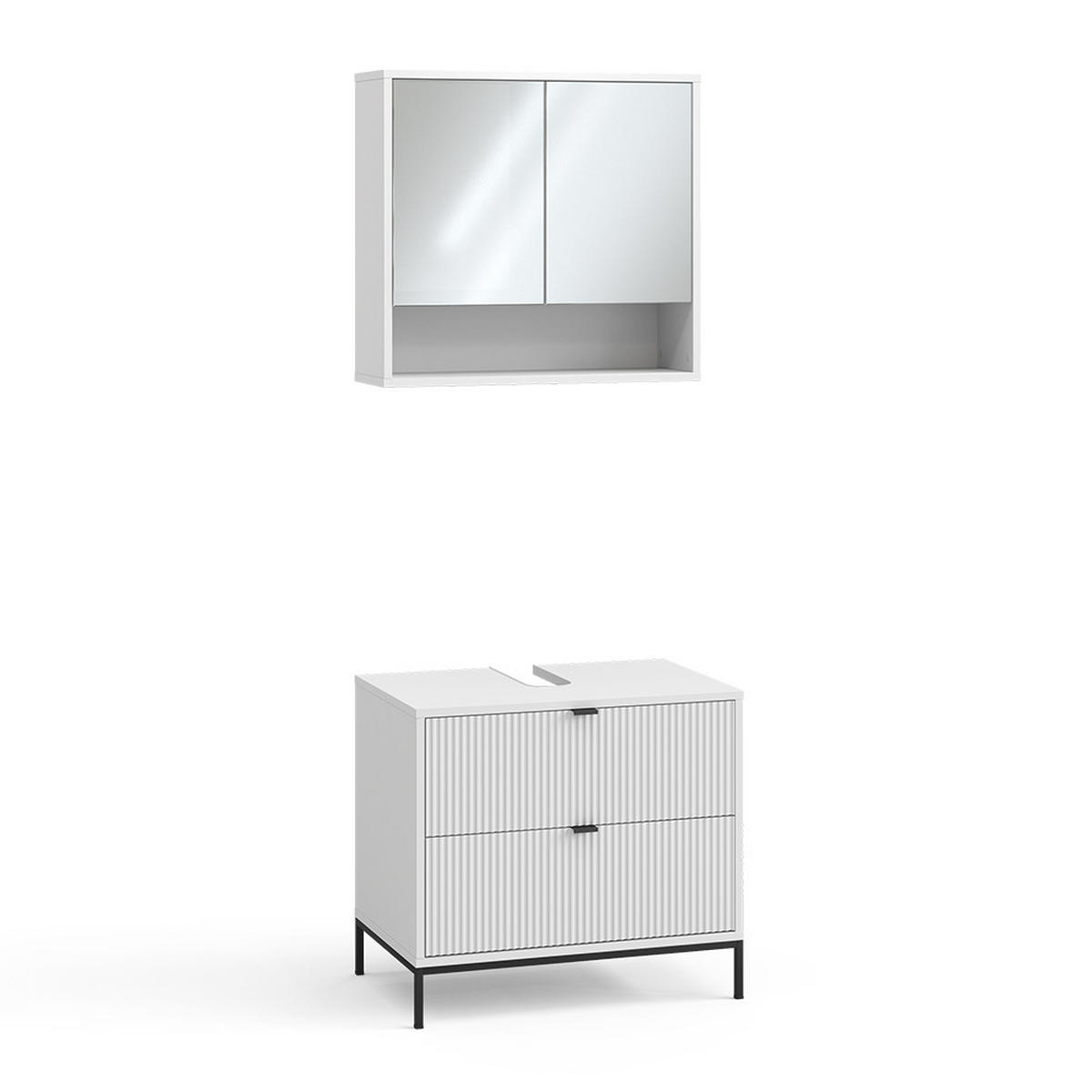 BADMÖBEL-SET Eliza Weiß 2 Teile - Weiß, Holzwerkstoff (70/63/45.1cm) - Vicco