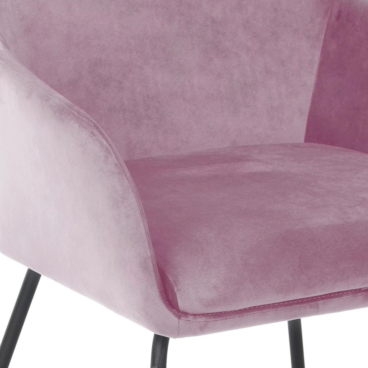ESSZIMMERSTUHL JOSIE Dining 2er Set Samt Rosa - Pink/Schwarz, Textil (59/88/58cm) - SVITA