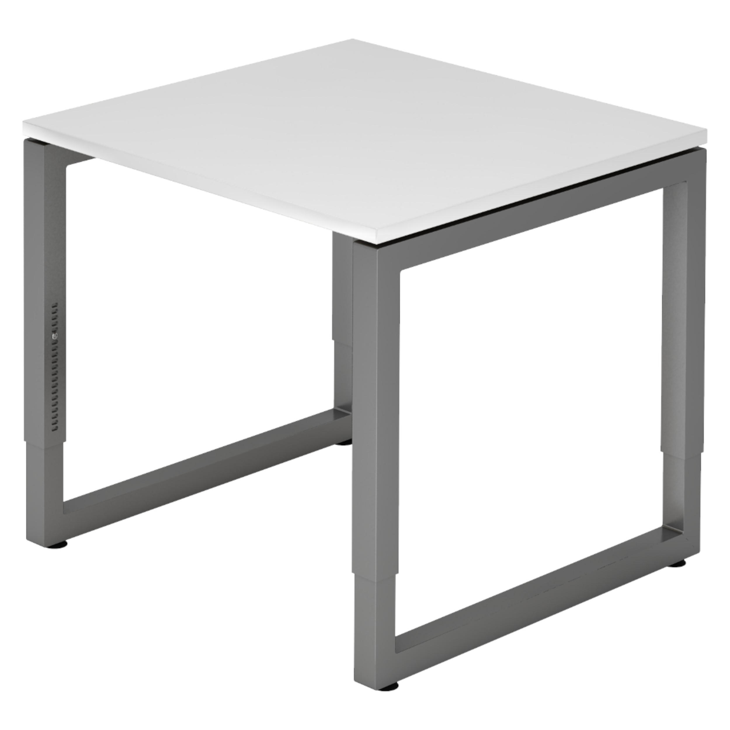 SCHREIBTISCH Serie-R 80/80/74 cm in Weiß/Graphitfarben - Graphitfarben/Weiß, Holzwerkstoff (80/80/74cm) - bümö