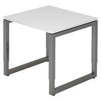 SCHREIBTISCH Serie-R 80/80/74 cm in Weiß/Graphitfarben - Graphitfarben/Weiß, Holzwerkstoff (80/80/74cm) - bümö