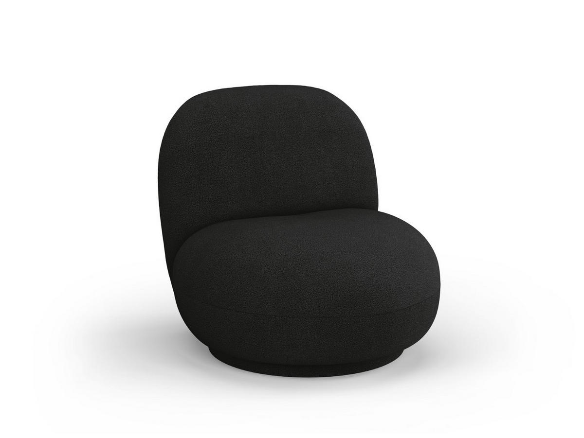 DREHSESSEL Chuck aus Boucle schwarz - Schwarz, Textil (77/80/78cm) - Micadoni