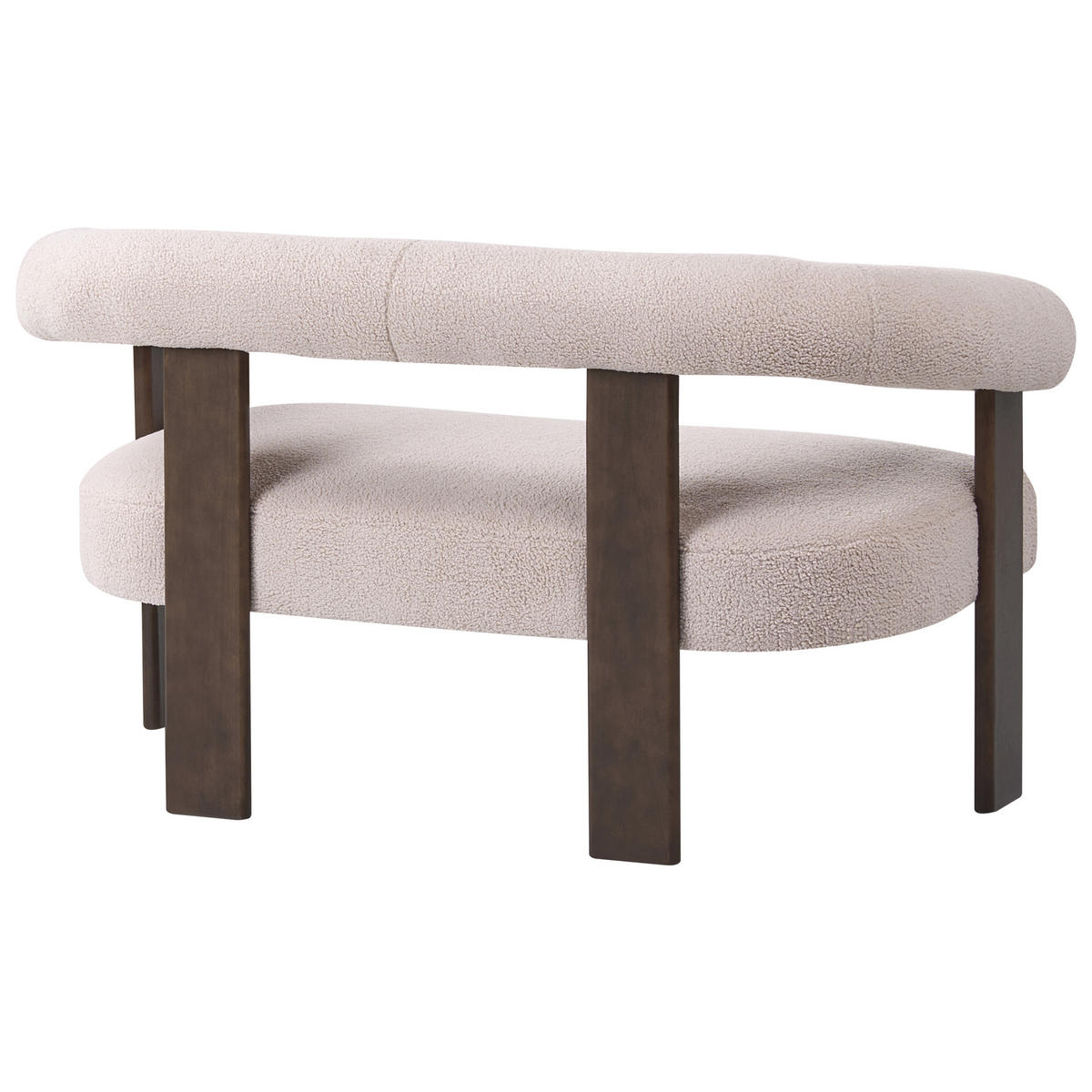 POHOVKA 2-místná Bouclé Tmavě hnědá/Béžová Ilbro - béžová, textil (138/76/68cm) - Beliani