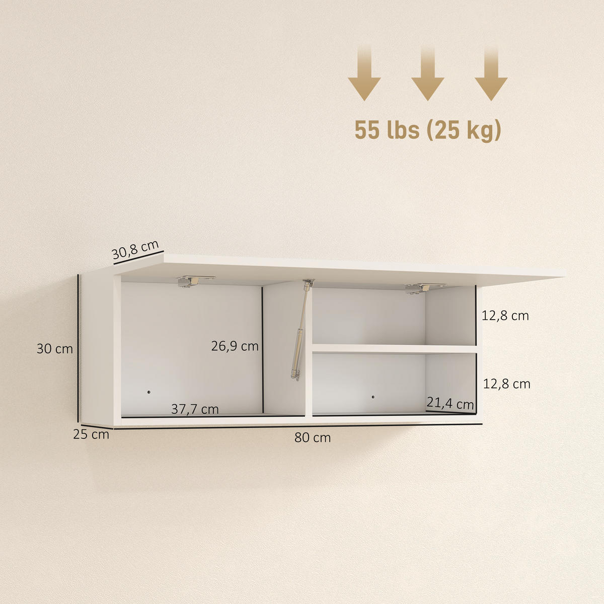 BADEZIMMERSCHRANK Weiß 25.0/80.0/30.0 cm - Weiß, Holzwerkstoff (80/30/25cm)