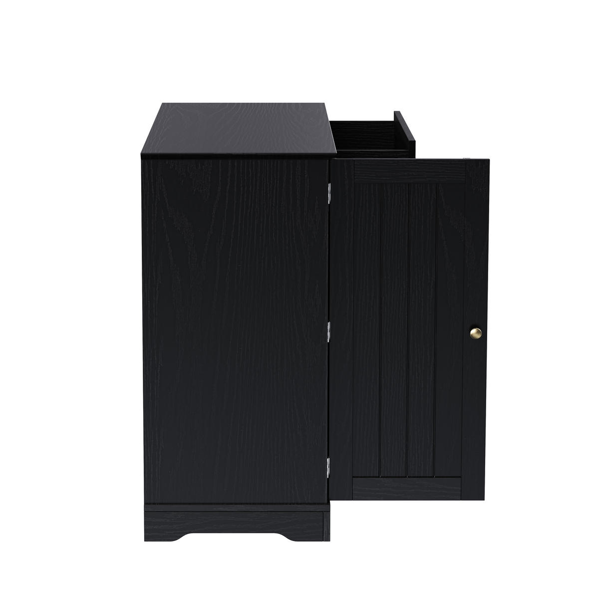 SIDEBOARD Schwarz, 3 Türen, 1 Schublade, modernes Design - Schwarz, Holz (107/84/40cm)