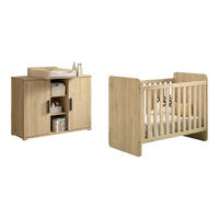 BABYZIMMER Set Keelia Eiche Melamin 3tlg Möbel - Eichefarben, Kunststoff (100/1/200cm) - 58aufmkessel