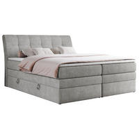 BOXSPRINGBETT GOLD-10 KING 120/200 Hellgrau Struktur - H3 - Hellgrau, Holz/Textil (120/200cm) - MKS