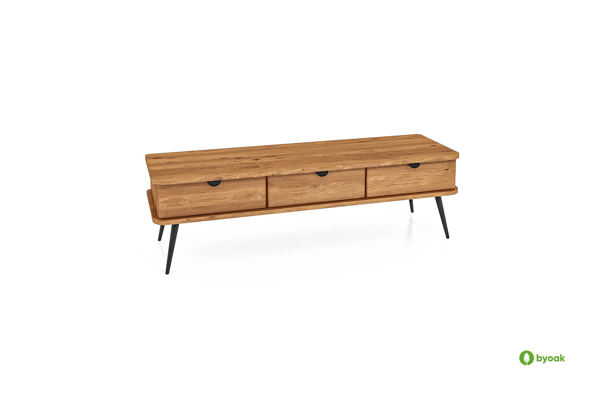 LOWBOARD LINA Wildeiche - Wildeiche, Holz (144/42/46cm) - byoak
